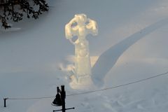 26A Rose Cross Ice Sculpture At Chateau Lake Louise In Winter